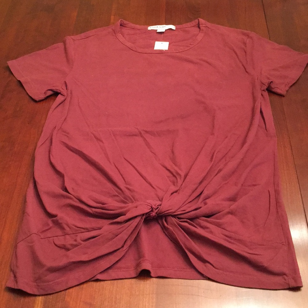 NWT Stateside dark mauve shirt with twist front